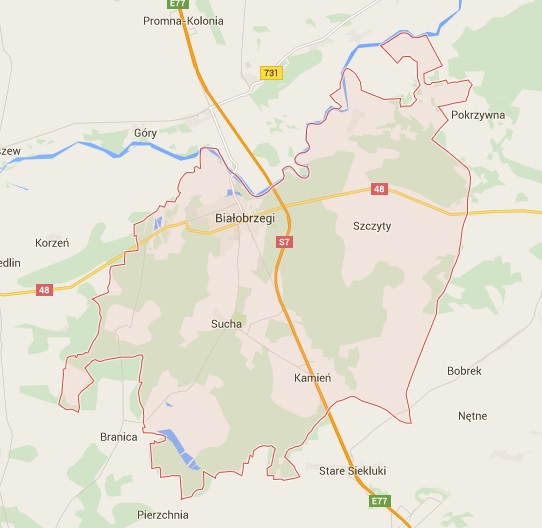 gmina bialobrzegi mapa
